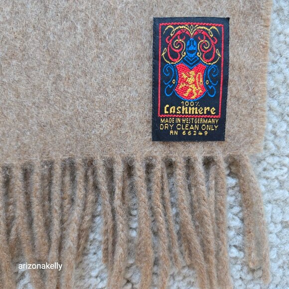 Camel Cashmere Scarf Classic Menswear - Picture 3 of 7